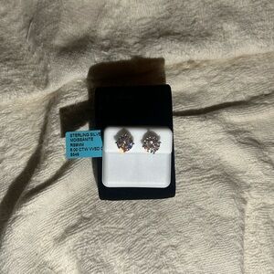 Sterling silver 925 9mm 6 carat moissanite earrings